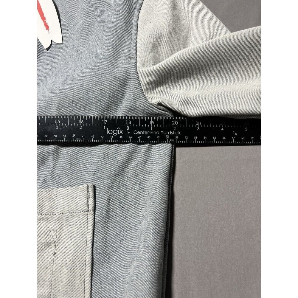 Imperfects Jacket Mens Shepards‎ Denim Button Up Patchwork Chore Coat Shacket XS - Picture 13 of 16